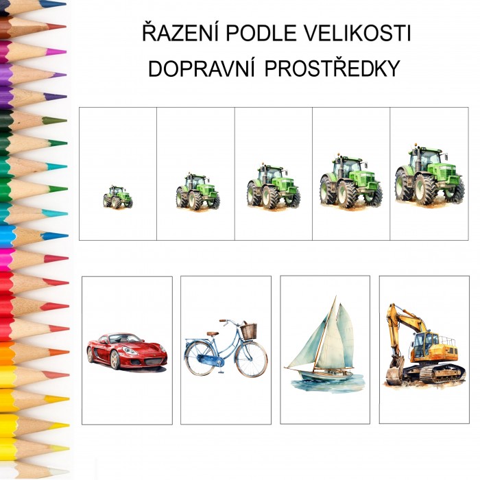 Řazení podle velikosti DOPRAVNÍ PROSTŘEDKY v PDF