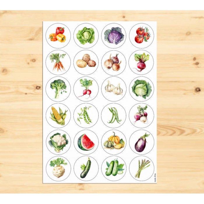 Samolepky kolečka ZELENINA
