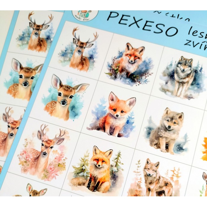 pexeso LESNÍ ZVÍŘÁTKA